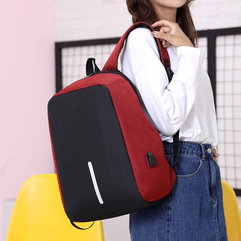 fashion new anti-theft backpack casual backpack business men multi-function USB backpack view 3