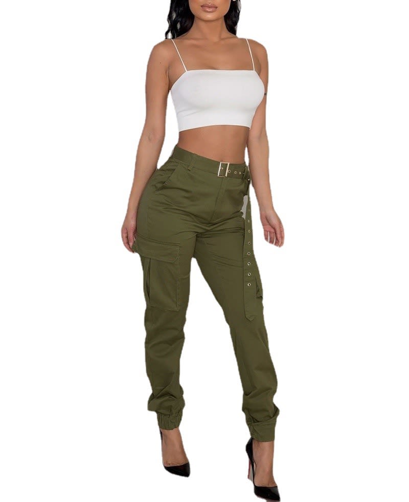 European And American Ladies Multi-pocket Fashion Casual Slim-fit Tight Overalls view 5