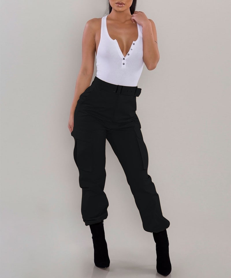 European And American Ladies Multi-pocket Fashion Casual Slim-fit Tight Overalls view 10