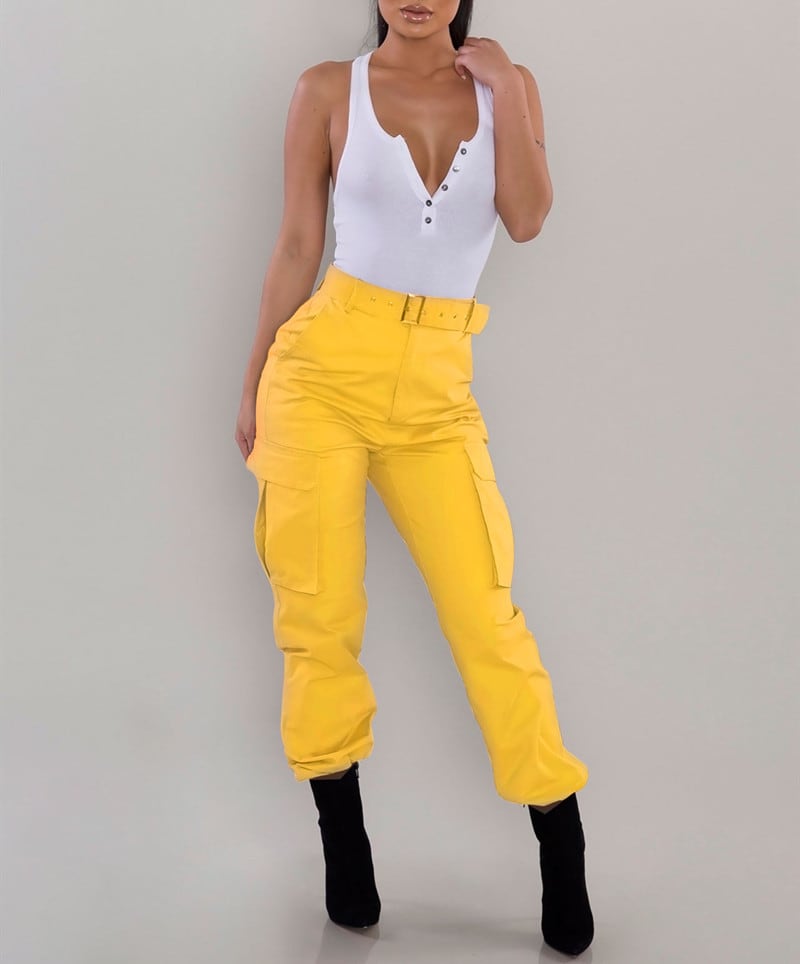 European And American Ladies Multi-pocket Fashion Casual Slim-fit Tight Overalls view 4