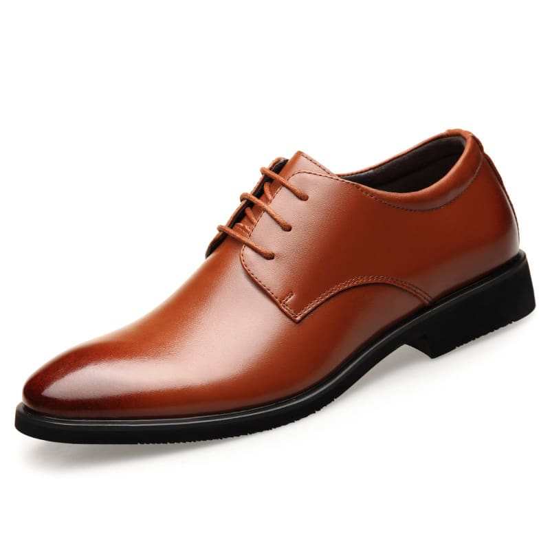 New Men's Quality Cowhide Leather Shoes British Business Extra Size 38-47 Soft Leather Man Split Leather Dress Shoes view 3