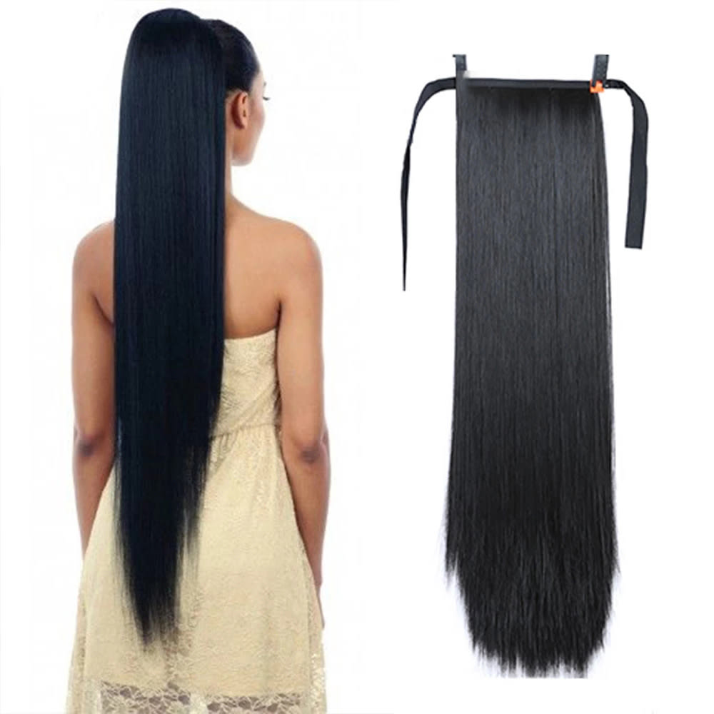 Wig Ponytail Female Long Straight Hair Bandage Style view 2