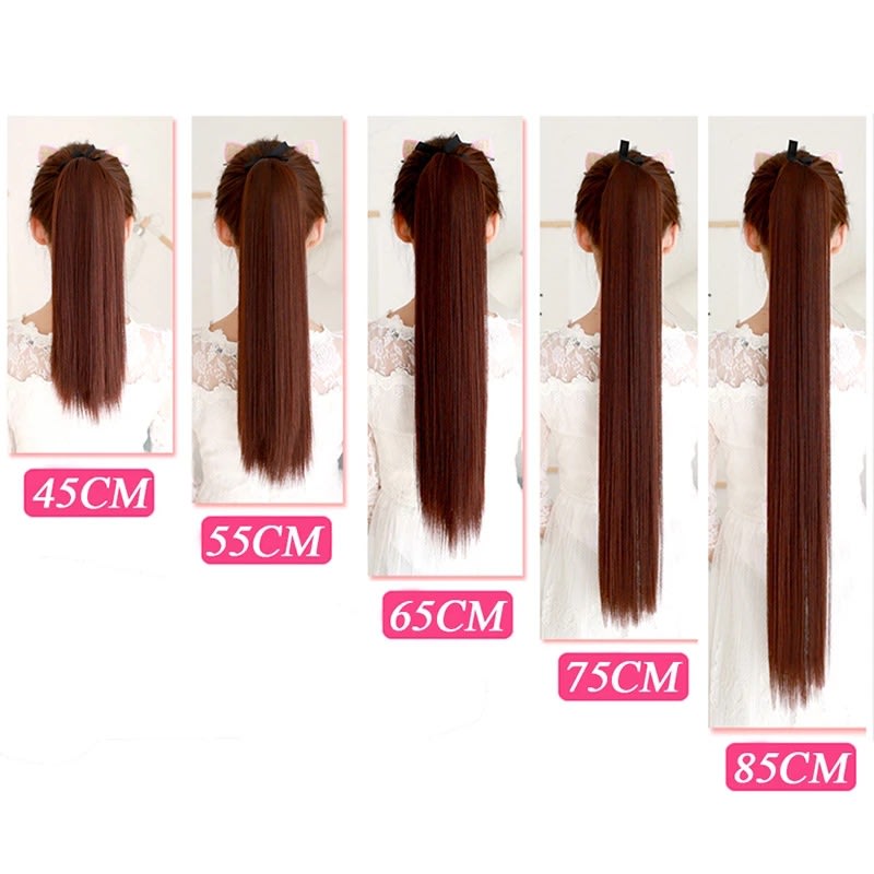Wig Ponytail Female Long Straight Hair Bandage Style view 3