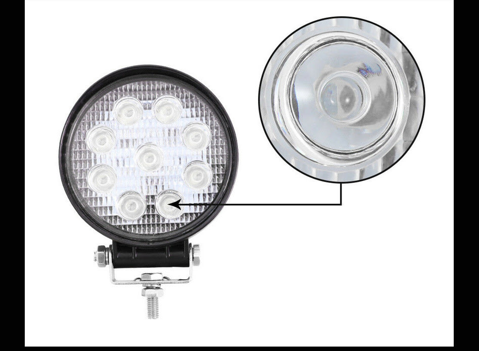 Car LED Work Light Mini Round 9 Lights 27W Auxiliary Light Modified Headlight Engineering Spotlight Headlight view 5