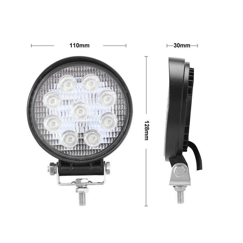 Car LED Work Light Mini Round 9 Lights 27W Auxiliary Light Modified Headlight Engineering Spotlight Headlight view 3