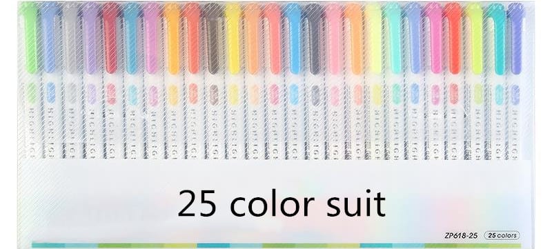 25 Colors Double Head Highlighter Pen Mildliner Colors Fluorescent Highlighters Art Marker School&Office Art Stationery Supply view 4