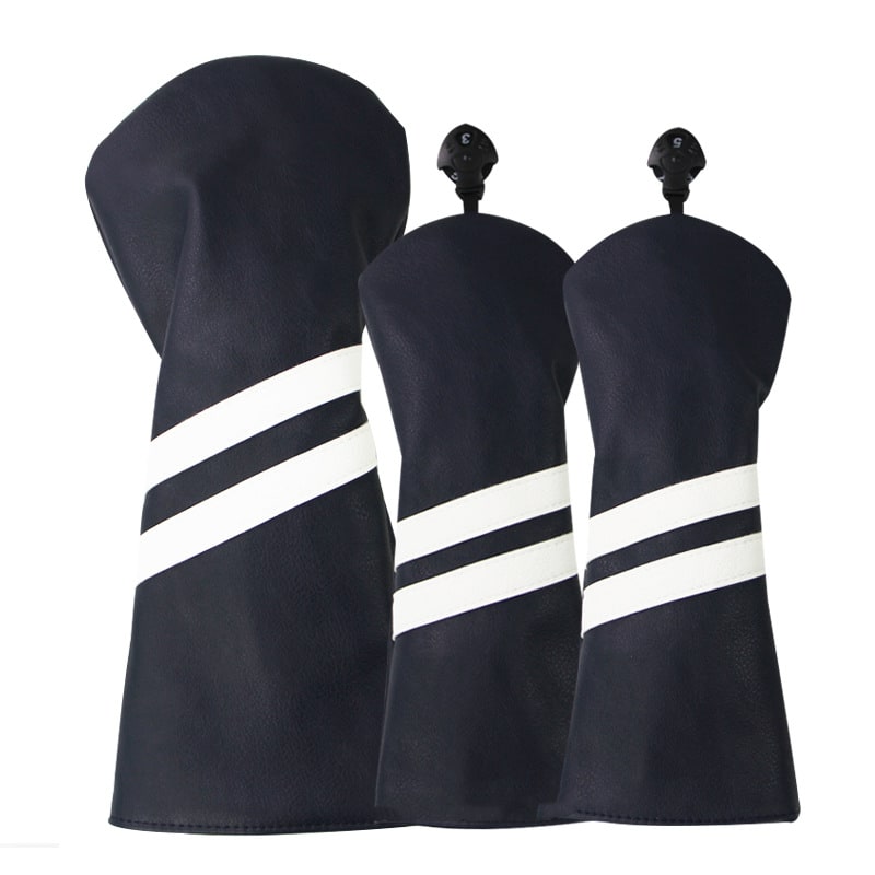 New  Wood Club Cover Double Stripe Wood Club Head Cover Club view 3