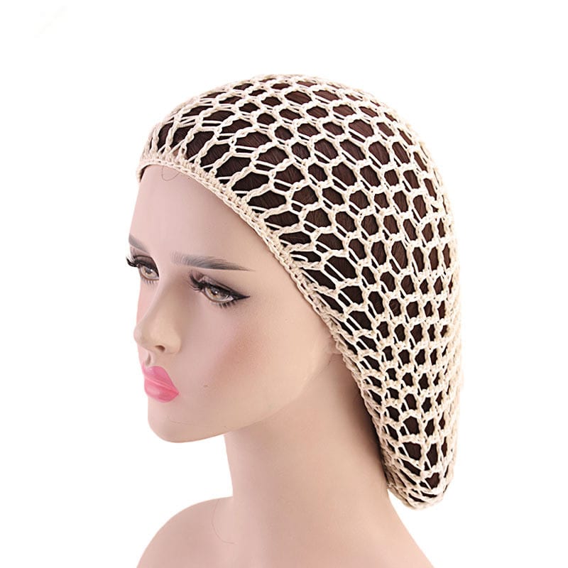 Ladies Hand Crocheted Drooping Hair Net, Hair Care Long Net Bag, Mesh Night Cap view 6