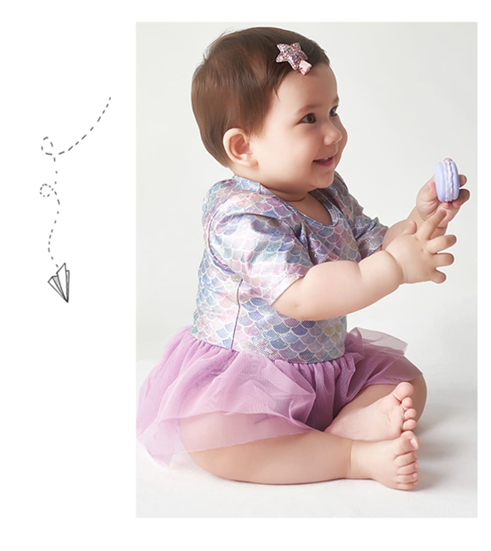 One-piece Sleeve Swimsuit Small, Medium and Big Kids' Boxer Skirt Hot Spring Swimsuit view 2