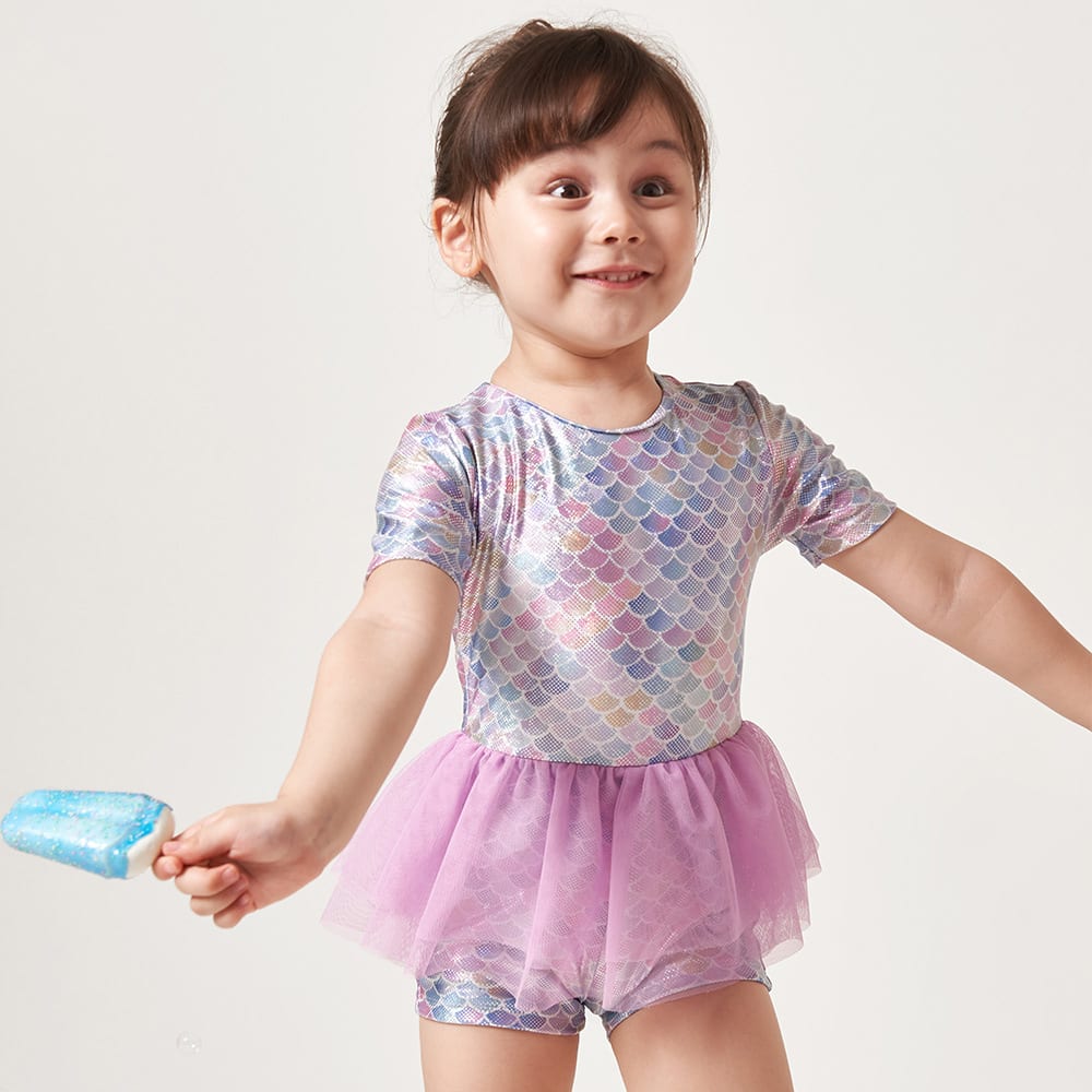 One-piece Sleeve Swimsuit Small, Medium and Big Kids' Boxer Skirt Hot Spring Swimsuit view 4