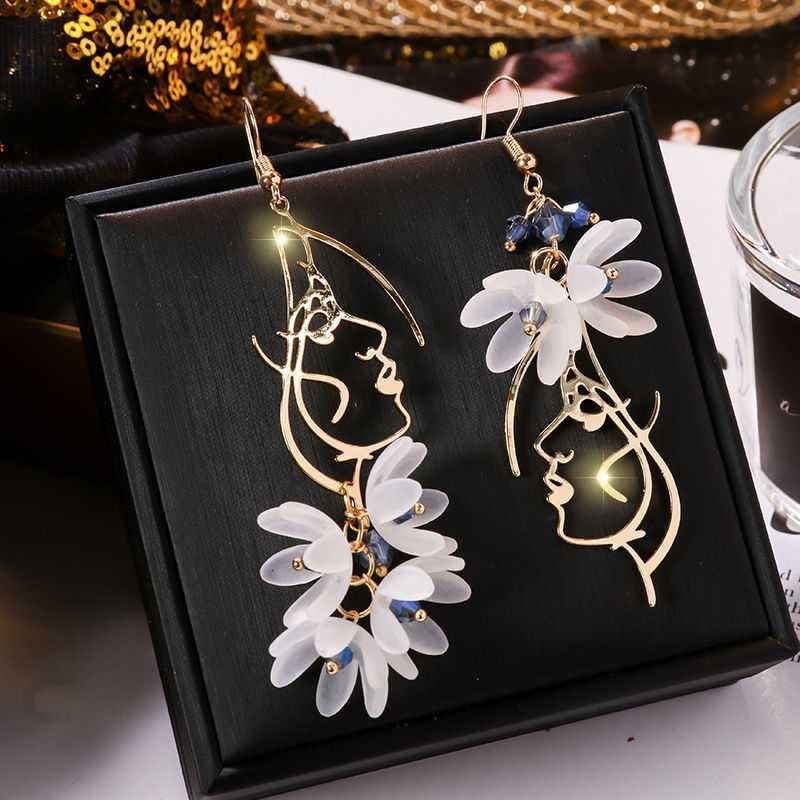 Flower Long Earrings Wild Red Rose Flower Long Rhinestone Tassel Earrings Earrings view 9