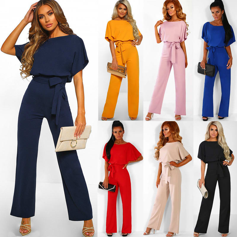 Body E Pagliaccetti Donne Della Tuta Manica Corta Tutina Clubwear Dritto Gamba Della Tuta delle Donne Con La Cinghia Della Tuta Body E Pagliaccetti view 7
