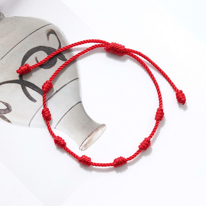 New 7-knot Evil Eye Bracelet 6 Pack Blue Eye Paper Card Bracelet Braided Adjustable Bracelet view 9