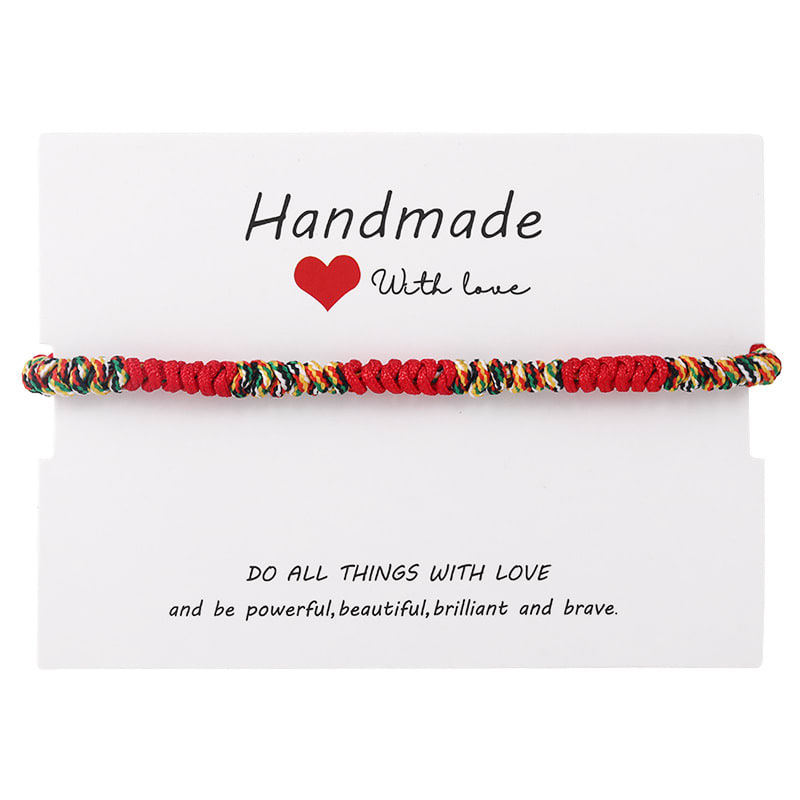 New 7-knot Evil Eye Bracelet 6 Pack Blue Eye Paper Card Bracelet Braided Adjustable Bracelet view 5