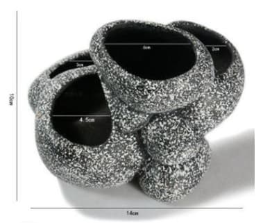 Ceramic Simulation Stone Hydroponic Pots Multifunctional Cichlid Pots Hide Breeding Fish Tanks view 4