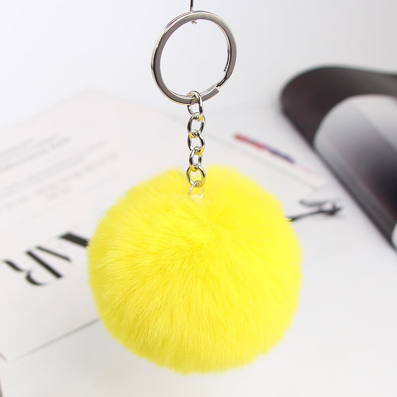20 Colors Fluffy Fur Pom Pom Keychain Soft Faux Fur-like Ball Car Keyring Key Holder Women Bag Pendant Jewelry view 26