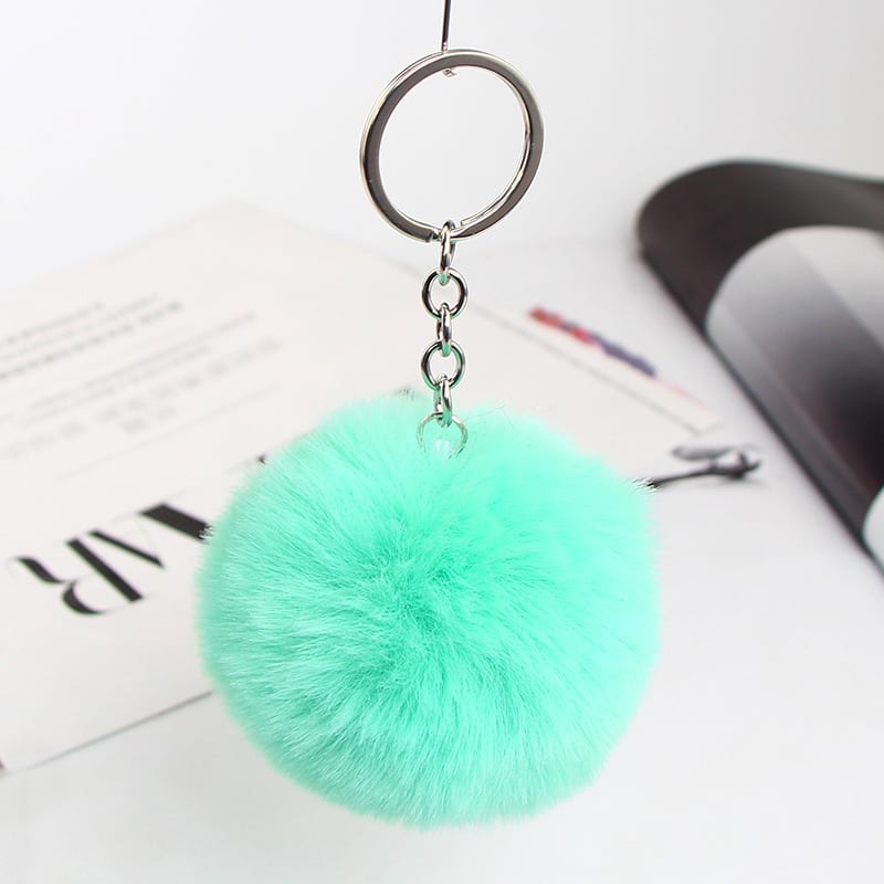 20 Colors Fluffy Fur Pom Pom Keychain Soft Faux Fur-like Ball Car Keyring Key Holder Women Bag Pendant Jewelry view 17