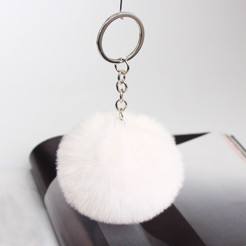 20 Colors Fluffy Fur Pom Pom Keychain Soft Faux Fur-like Ball Car Keyring Key Holder Women Bag Pendant Jewelry view 48