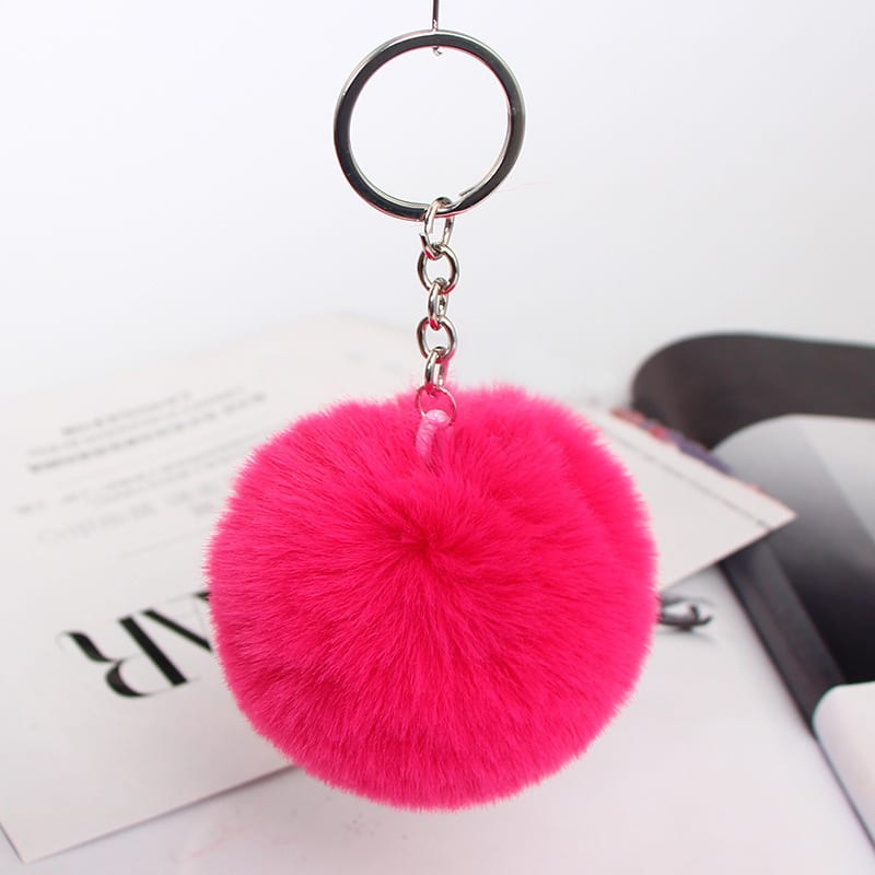 20 Colors Fluffy Fur Pom Pom Keychain Soft Faux Fur-like Ball Car Keyring Key Holder Women Bag Pendant Jewelry view 38