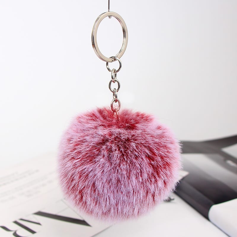20 Colors Fluffy Fur Pom Pom Keychain Soft Faux Fur-like Ball Car Keyring Key Holder Women Bag Pendant Jewelry view 58
