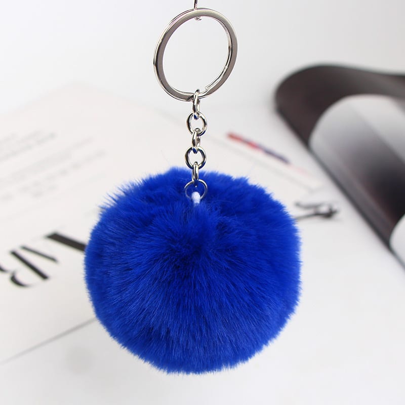 20 Colors Fluffy Fur Pom Pom Keychain Soft Faux Fur-like Ball Car Keyring Key Holder Women Bag Pendant Jewelry view 23