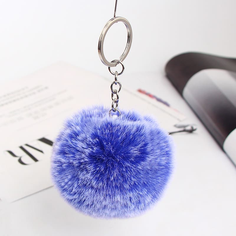 20 Colors Fluffy Fur Pom Pom Keychain Soft Faux Fur-like Ball Car Keyring Key Holder Women Bag Pendant Jewelry view 9