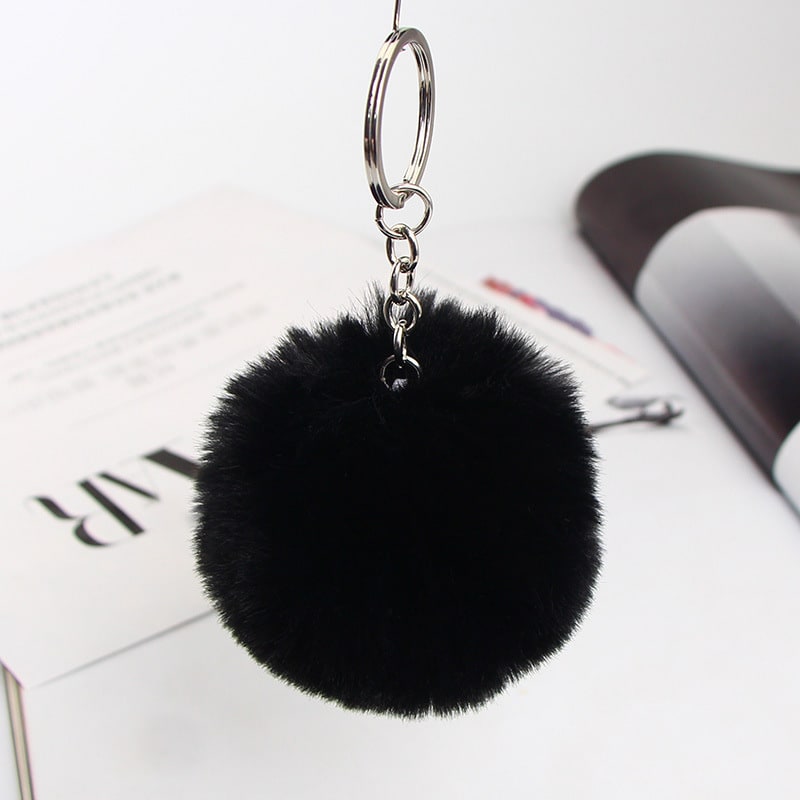 20 Colors Fluffy Fur Pom Pom Keychain Soft Faux Fur-like Ball Car Keyring Key Holder Women Bag Pendant Jewelry view 11