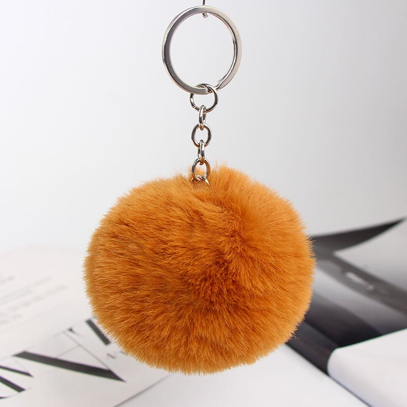 20 Colors Fluffy Fur Pom Pom Keychain Soft Faux Fur-like Ball Car Keyring Key Holder Women Bag Pendant Jewelry view 61