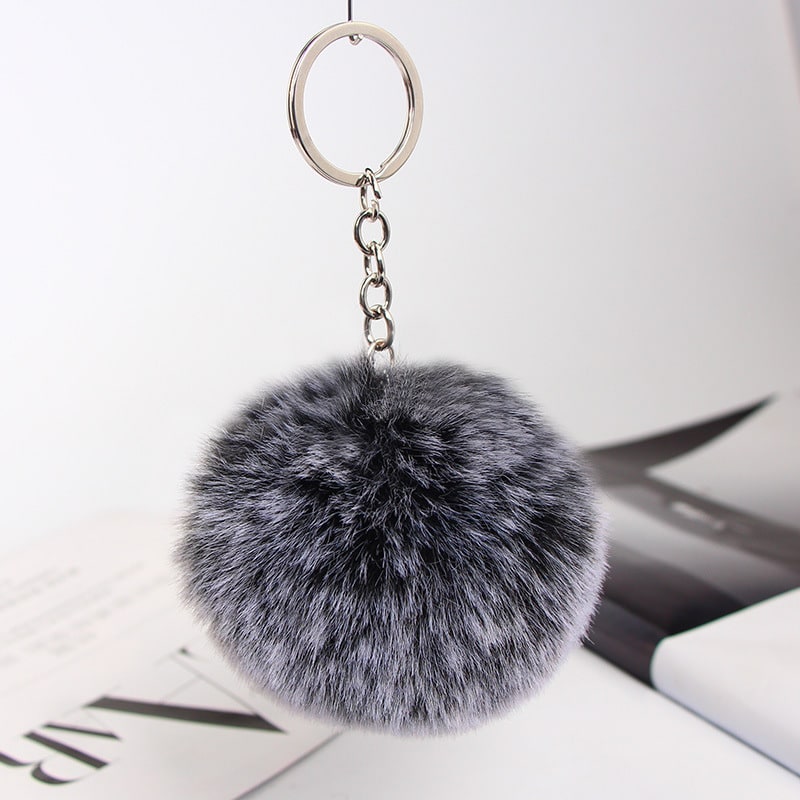 20 Colors Fluffy Fur Pom Pom Keychain Soft Faux Fur-like Ball Car Keyring Key Holder Women Bag Pendant Jewelry view 60