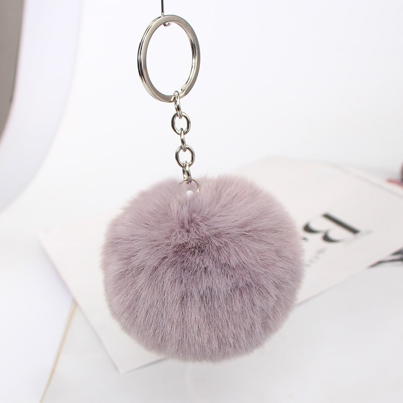 20 Colors Fluffy Fur Pom Pom Keychain Soft Faux Fur-like Ball Car Keyring Key Holder Women Bag Pendant Jewelry view 51