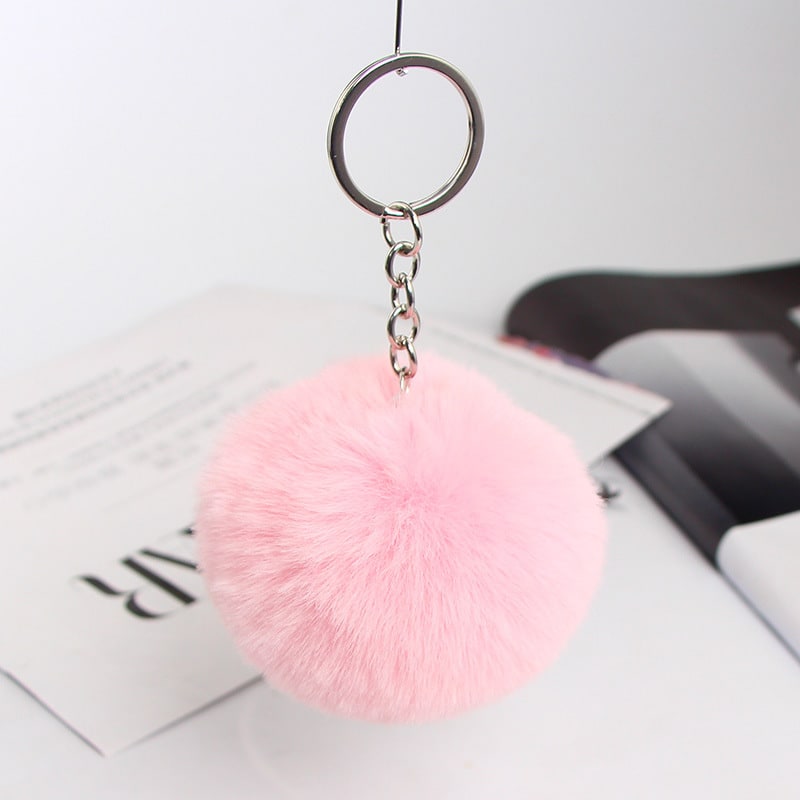20 Colors Fluffy Fur Pom Pom Keychain Soft Faux Fur-like Ball Car Keyring Key Holder Women Bag Pendant Jewelry view 40