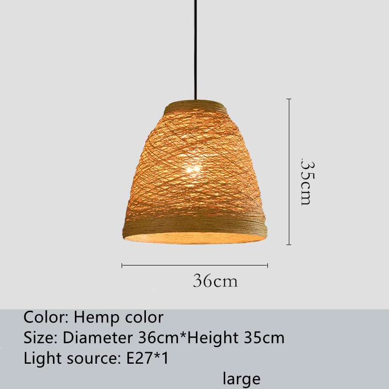 Ldyllic Creative Personality Coffee Shop Rattan Woven Rattan Ball Lamp Hot Pot Shop Farm Bar Restaurant Rattan Hanging Lamps view 4