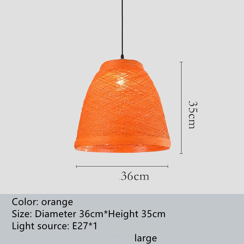 Ldyllic Creative Personality Coffee Shop Rattan Woven Rattan Ball Lamp Hot Pot Shop Farm Bar Restaurant Rattan Hanging Lamps view 10