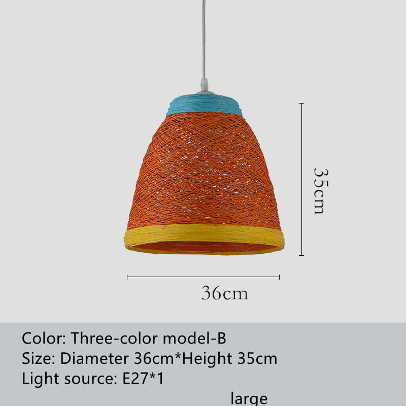 Ldyllic Creative Personality Coffee Shop Rattan Woven Rattan Ball Lamp Hot Pot Shop Farm Bar Restaurant Rattan Hanging Lamps view 8