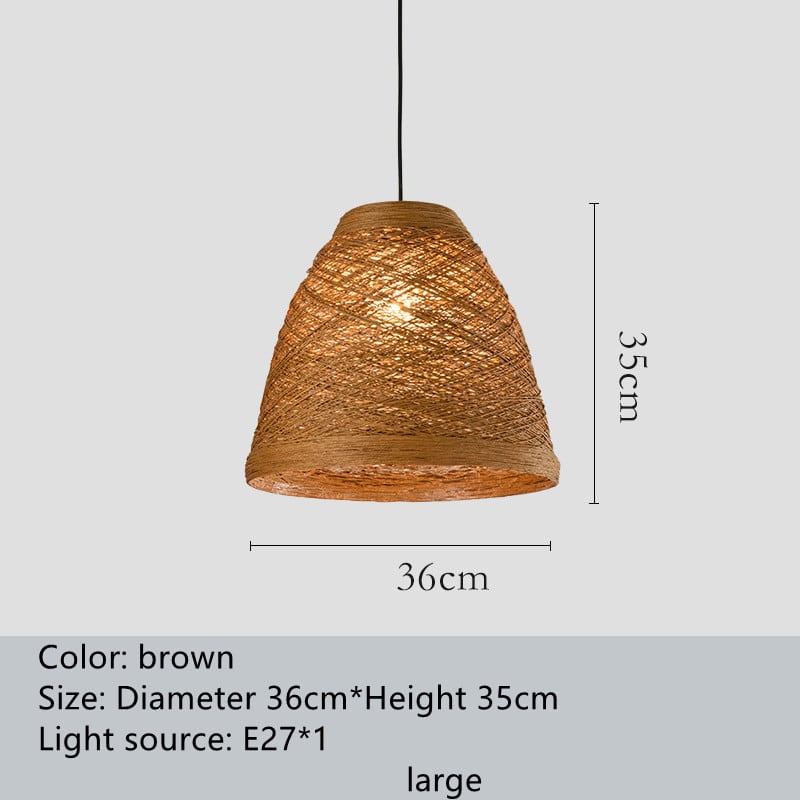 Ldyllic Creative Personality Coffee Shop Rattan Woven Rattan Ball Lamp Hot Pot Shop Farm Bar Restaurant Rattan Hanging Lamps view 5