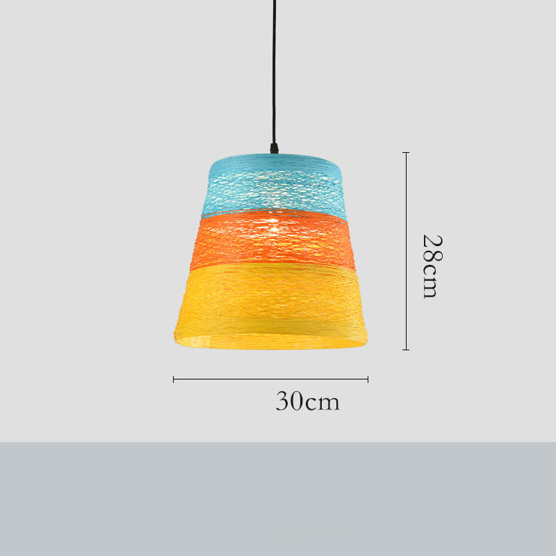 Ldyllic Creative Personality Coffee Shop Rattan Woven Rattan Ball Lamp Hot Pot Shop Farm Bar Restaurant Rattan Hanging Lamps view 6