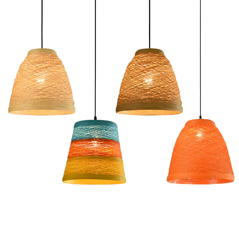 Ldyllic Creative Personality Coffee Shop Rattan Woven Rattan Ball Lamp Hot Pot Shop Farm Bar Restaurant Rattan Hanging Lamps view 7