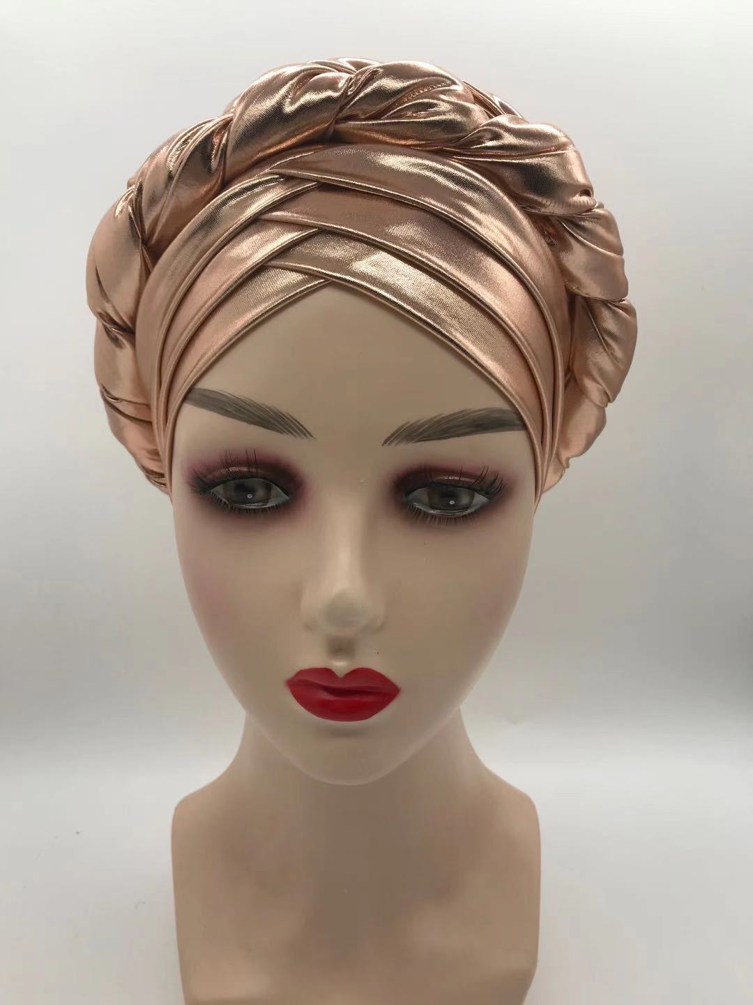 Three-Layer Brim Milk Silk Bronzing Braid Head view 6