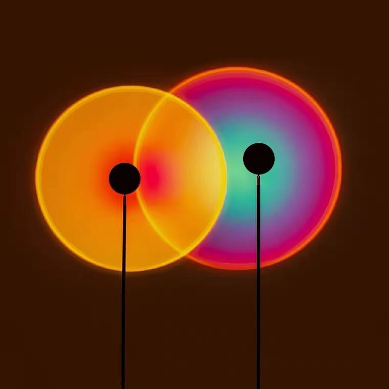 Upgrade Rainbow Sunset Projector Lamp Atmosphere Light Home Coffee Shop Background Wall Decoration Remote Control Sunset Lamps view 14