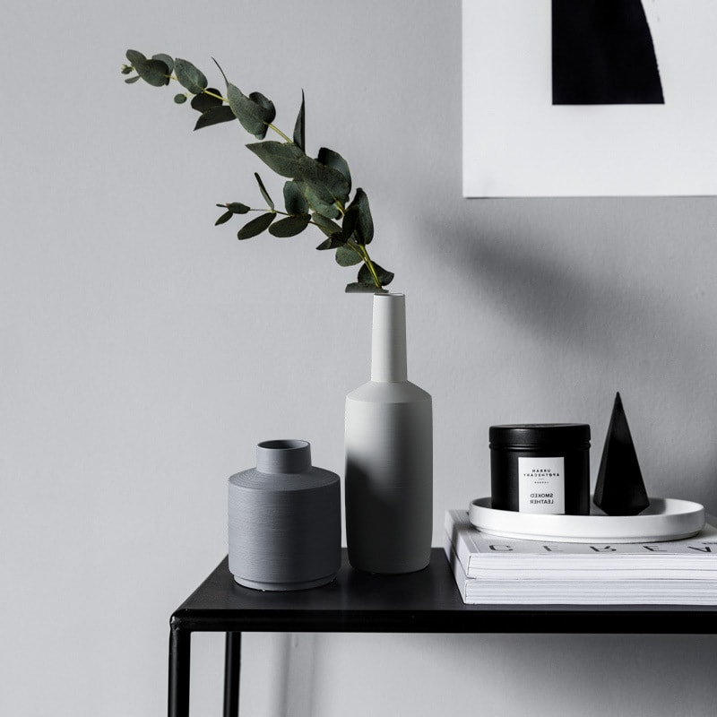 Ceramic Ornaments Black And White Flower Arrangement Zen Vase Decoration view 6
