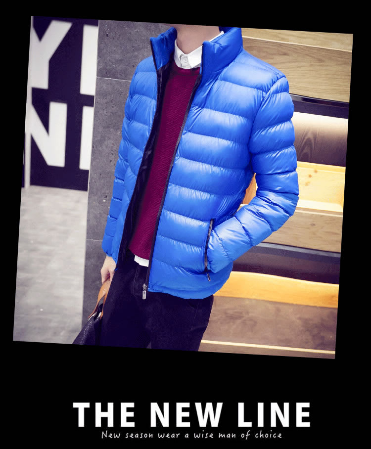 Fall Winter Padded Jacket Stand-Collar Down Jacket Men'S Self-Cultivation To Keep Warm view 3