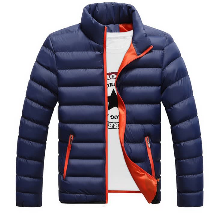 Fall Winter Padded Jacket Stand-Collar Down Jacket Men'S Self-Cultivation To Keep Warm view 5