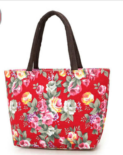 Casual Canvas Color Small Cloth Bag Handbag Lunch Bag Old Bag Mommy Bag view 3