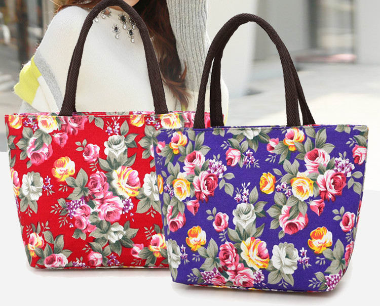 Casual Canvas Color Small Cloth Bag Handbag Lunch Bag Old Bag Mommy Bag view 6