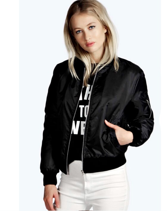 Solid Color Short Stand Collar Small Jacket Casual Zipper Jacket view 2