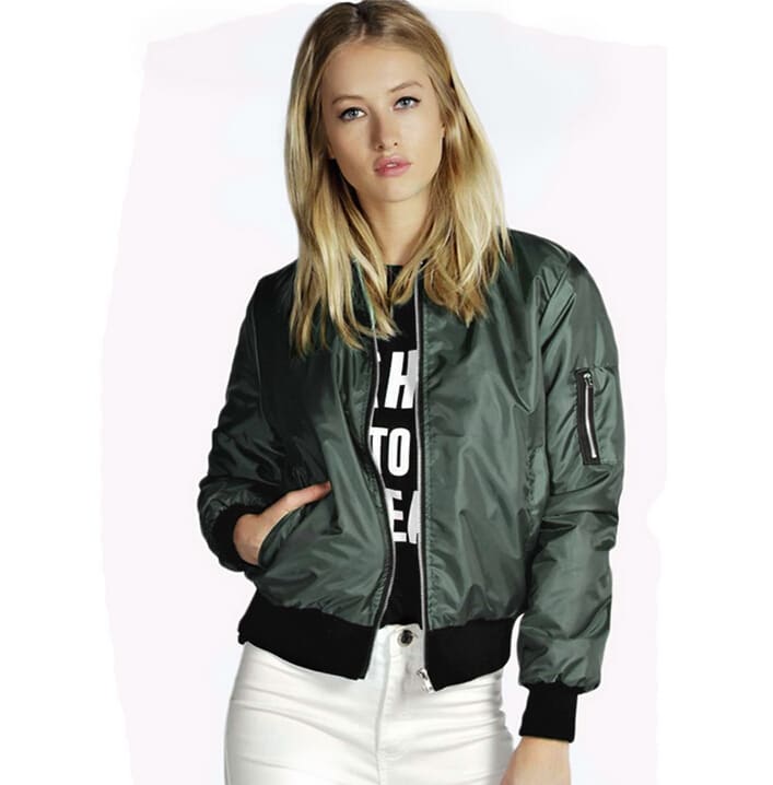 Solid Color Short Stand Collar Small Jacket Casual Zipper Jacket view 6