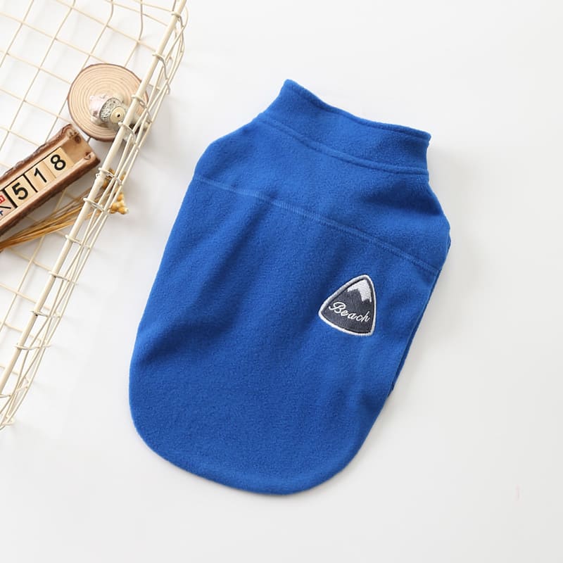 Dog Clothes Solid Color Zipper Coat