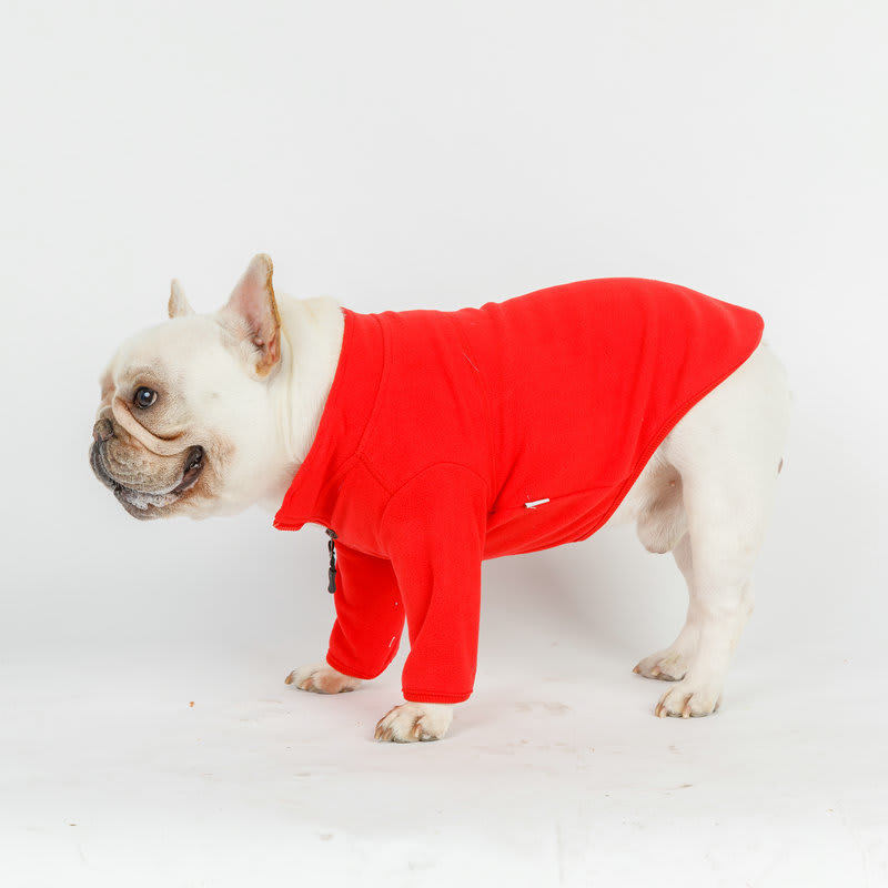 Dog Clothes Solid Color Zipper Coat view 7