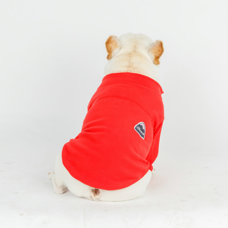 Dog Clothes Solid Color Zipper Coat view 3