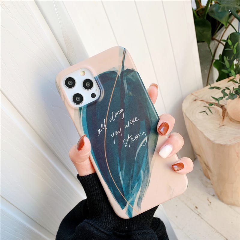 Compatible with Apple, Floral Leaves Suitable For IPhone12 Ring Holder Mobile Phone Case 11 Apple XR Watercolor Painting 7plus view 5